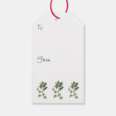 Étiquettes-cadeau Aquarelle botanique de Noël Holly & Ivy Sprig (Dos)