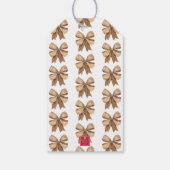 Étiquettes-cadeau Aquarelle Bow Burlap Naturel (Dos)