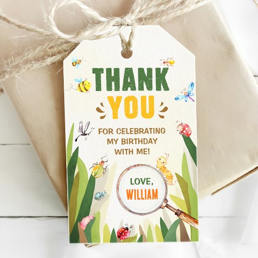 Étiquettes-cadeau Aquarelle Bug Insect Boy Anniversaire