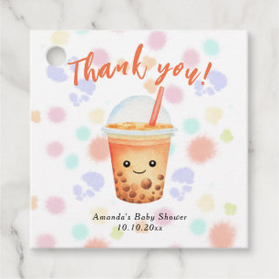 Étiquettes Cadeau Aquarelle bulle Baby shower de thé Merci