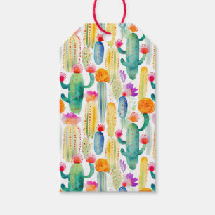 Étiquettes-cadeau Aquarelle Cactus Art Desert Coloré Sud-ouest