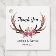 Aquarelle Cerf Antlers Merci Mariage de Bohême