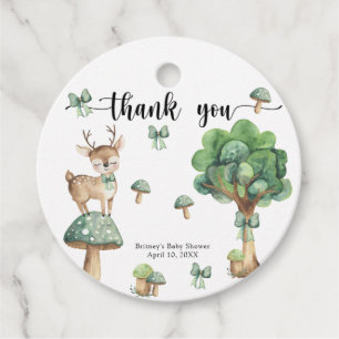 Étiquettes Cadeau Aquarelle cerf de bois - merci
