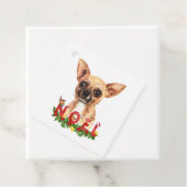 Étiquettes Cadeau Aquarelle Chihuahua Noel Noël (En situation)