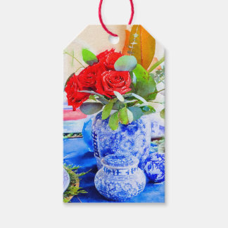 Étiquettes-cadeau Aquarelle Chinoiserie Ginger Jar Gift Balise