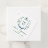 Étiquettes Cadeau Aquarelle Chinoiserie Ginger Jar Monogram Crest (En situation)