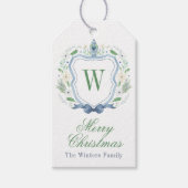 Étiquettes-cadeau Aquarelle Chinoiserie Ginger Jar Monogram Crest (Devant)