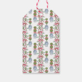 Étiquettes-cadeau Aquarelle Chinoiserie Noël Bow rouge Topio (Dos)