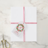 Étiquettes-cadeau Aquarelle Chinoiserie Wreath Monogramme Noël (Avec de la ficelle)