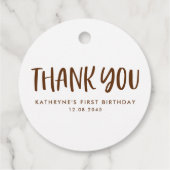 Étiquettes Cadeau Aquarelle Chocolat Donut Anniversaire Merci (Dos)