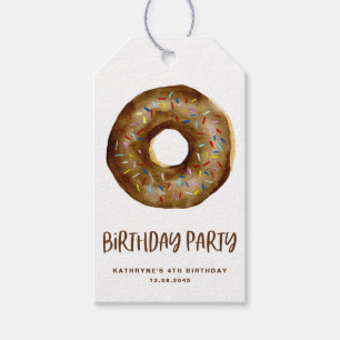 Étiquettes-cadeau Aquarelle Chocolat Donut Anniversaire Merci