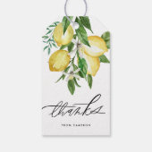 Étiquettes-cadeau Aquarelle Citron et fleurs Merci d'anniversaire (Dos)