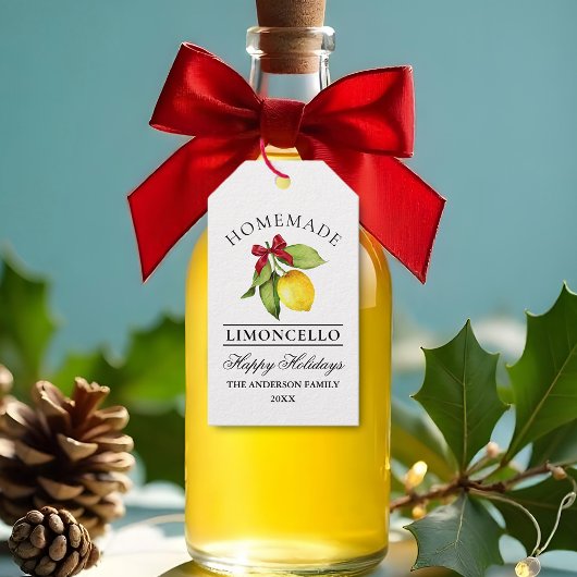 Étiquettes-cadeau Aquarelle Citron fait maison vacances Limoncello