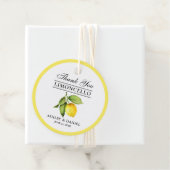 Étiquettes Cadeau Aquarelle Citron Limoncello Mariage rond (En situation)