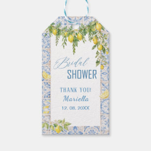 Étiquettes-cadeau Aquarelle citrons fantaisistes bride méditerran