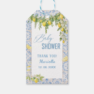 Étiquettes-cadeau Aquarelle citrons fantaisistes méditerranéen b