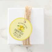 Étiquettes Cadeau Aquarelle Citrons Limoncello Mariage Merci Jaune (En situation)