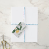 Étiquettes-cadeau Aquarelle Citrons siciliens Joyeux anniversaire (With Twine)