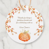 Étiquettes Cadeau Aquarelle citrouille amitiés art (Dos)