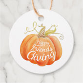 Étiquettes Cadeau Aquarelle citrouille amitiés art (Devant)