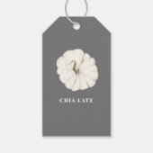 Étiquettes-cadeau Aquarelle citrouille épice blanc et gris chia latt (Devant)