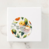 Étiquettes Cadeau Aquarelle Citrus Orange Feuille Mariage (En situation)