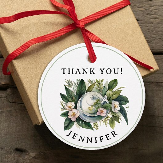 Étiquettes Cadeau Aquarelle classique Pastel vert rose