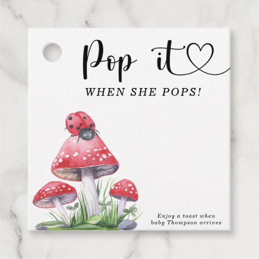 Étiquettes Cadeau Aquarelle coccinelle - pop it, quand elle pop (Devant)