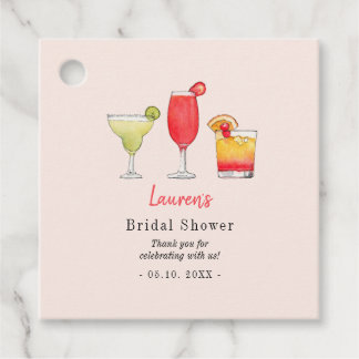Étiquettes Cadeau Aquarelle cocktail Merci douche nuptiale