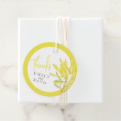 Étiquettes Cadeau Aquarelle conebrise jaune mariage merci (En situation)