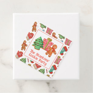 Étiquettes Cadeau Aquarelle Cookies de Noël