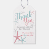 Étiquettes-cadeau Aquarelle côtière Merci de plage Favoriser (Dos)