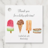 Étiquettes Cadeau Aquarelle Crème glacée & Popsicles Merci anniversa (Devant)