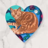 Étiquettes Cadeau Aquarelle de chat Tabby Orange (Dos)