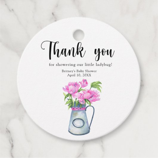 Étiquettes Cadeau Aquarelle de fleurs - merci baby shower (Devant)