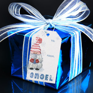 Étiquettes-cadeau Aquarelle de Noël GNOEL de Noël de mignonne GNOME