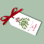 Étiquettes-cadeau Aquarelle de Noël Joyeux Mistletoe mignonne