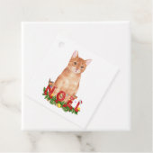Étiquettes Cadeau Aquarelle de Noël Tabby Cat (En situation)