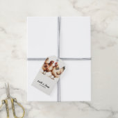 Étiquettes-cadeau Aquarelle de poulet Brown Mariage rustique (Avec de la ficelle)