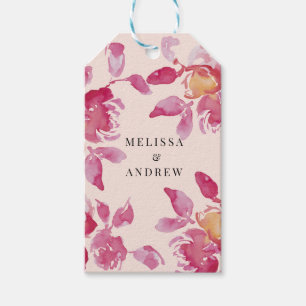 Étiquettes-cadeau Aquarelle de Rose clair Mariage moderne