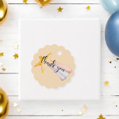 Étiquettes Cadeau Aquarelle de tir Star & Rainbow Tail Merci