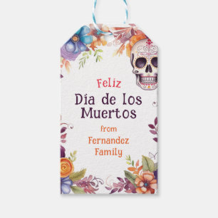 Étiquettes-cadeau 💀 🎉 Aquarelle Día de Muertos