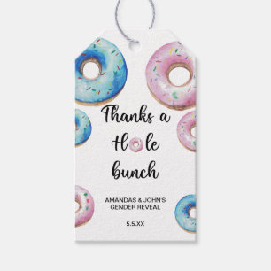 Étiquettes-cadeau Aquarelle Donut merci un trou groupe genre révéler