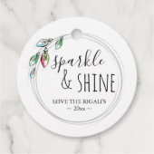 Étiquettes Cadeau Aquarelle Éclairage de Noël (Dos)