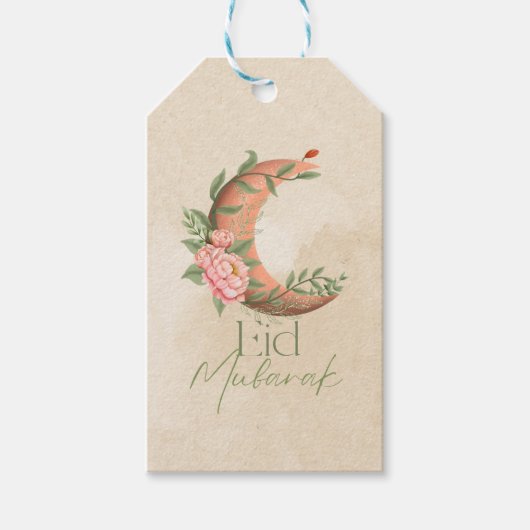 Étiquettes-cadeau Aquarelle Eid Moubarak (Devant)