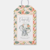 Étiquettes-cadeau Aquarelle éléphant merci fête d'anniversaire (Devant)