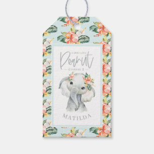 Étiquettes-cadeau Aquarelle éléphant merci fête d'anniversaire