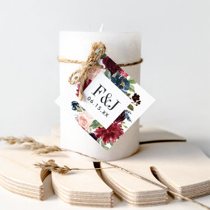 Étiquettes Cadeau Aquarelle en fleur rayonnante Mariage