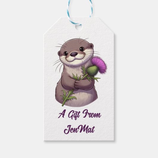 Étiquettes-cadeau Aquarelle et chardon (Devant)