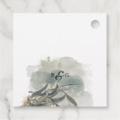 Étiquettes Cadeau Aquarelle Eucalyptus Feuille Mariage vert (Dos)